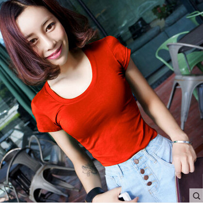 Tricou simplu de damă cu mâneci scurte în diferite culori