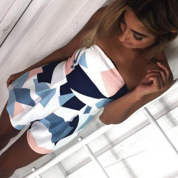 Stílusos női rövid, színes szabad fazonú jumpsuit