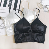 Maieu de damă din satin cu bretele subțiri