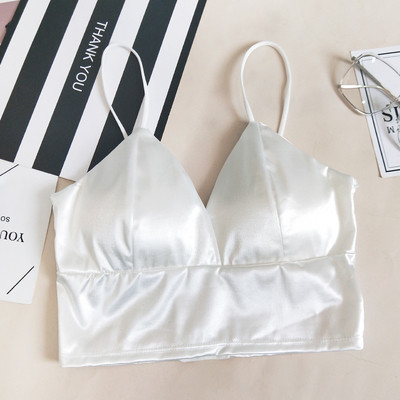 Maieu de damă din satin cu bretele subțiri