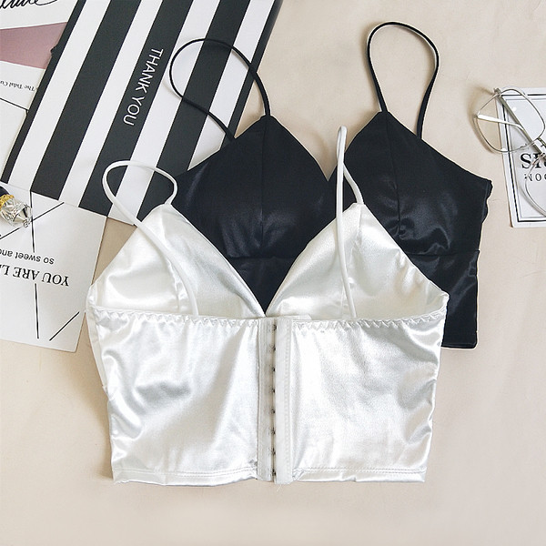 Maieu de damă din satin cu bretele subțiri