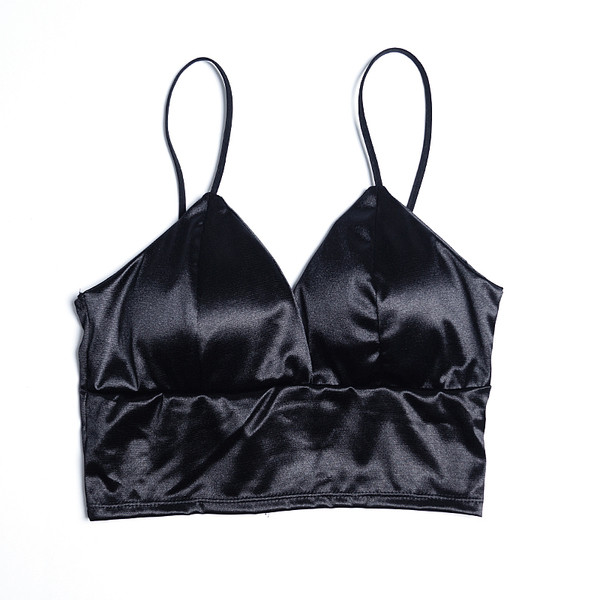 Maieu de damă din satin cu bretele subțiri