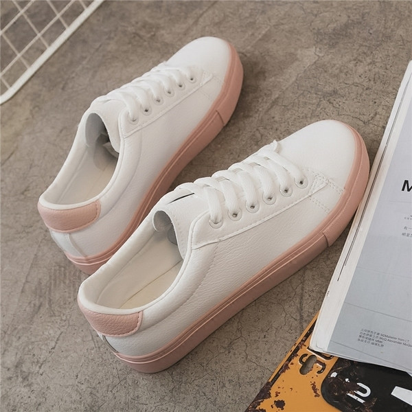 Casual casual γυναικεία αθλητικά παπούτσια σε μαύρο και ροζ