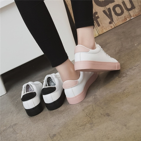 Casual casual γυναικεία αθλητικά παπούτσια σε μαύρο και ροζ