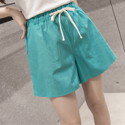 Γυναικεία σορτς σε φαρδιά σχέδια με ελαστική μέση με κορδόνια και τσέπες