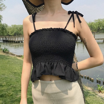 Bustieră scurtă tip top de damă cu curea subțire - model cu cadran