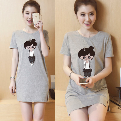 Női póló típusú tunika rövid ujjú, mintával