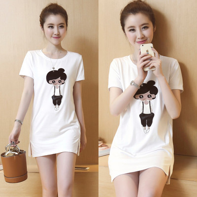 Női póló típusú tunika rövid ujjú, mintával