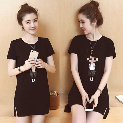 Női póló típusú tunika rövid ujjú, mintával