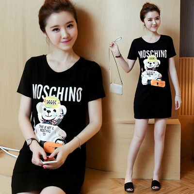 Női póló típusú tunika rövid ujjú, mintával