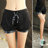 Pantaloni scurti sport de dama cu buzunare si talie elastica in mai multe culori