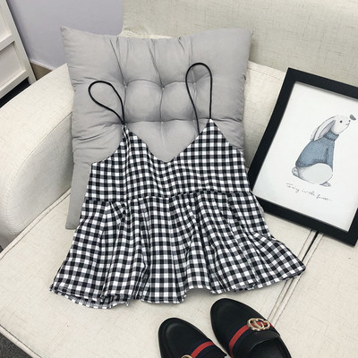 Καλοκαιρινό αμάνικο σε δίχρωμες λεπτές λουρίδες