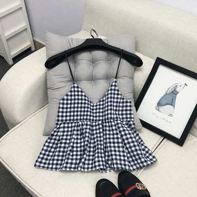 Καλοκαιρινό αμάνικο σε δίχρωμες λεπτές λουρίδες