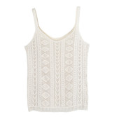 Γυναικείο δαντελοτό αμάνικο με γεωμετρικά σχήματα