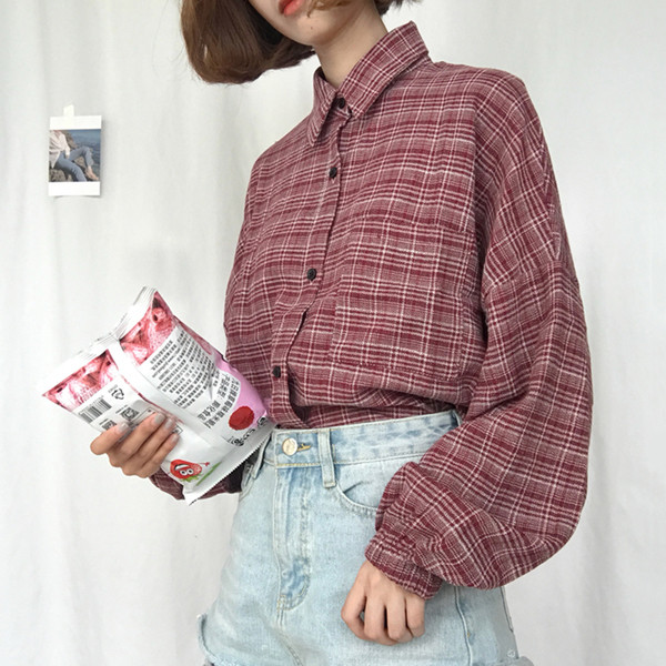 Stílusos alkalmi női kockás ing három színben