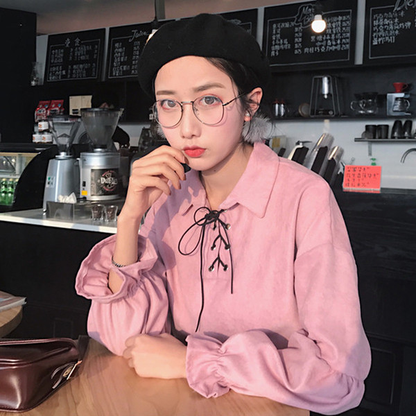 Κομψή casual γυναικεία πουκάμισο με μακριά μανίκια σε τρία χρώματα