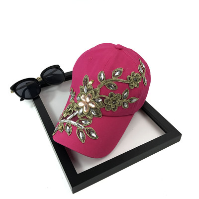 Palarie de dama moderna din denim cu pietre in mai multe culori