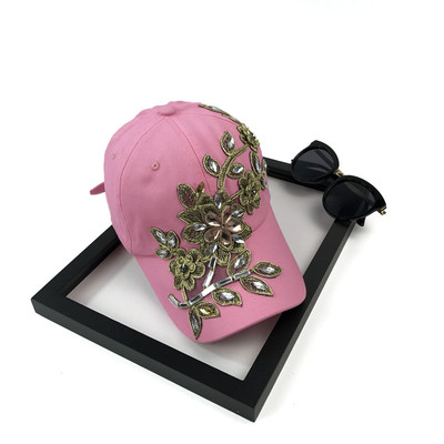 Palarie de dama moderna din denim cu pietre in mai multe culori