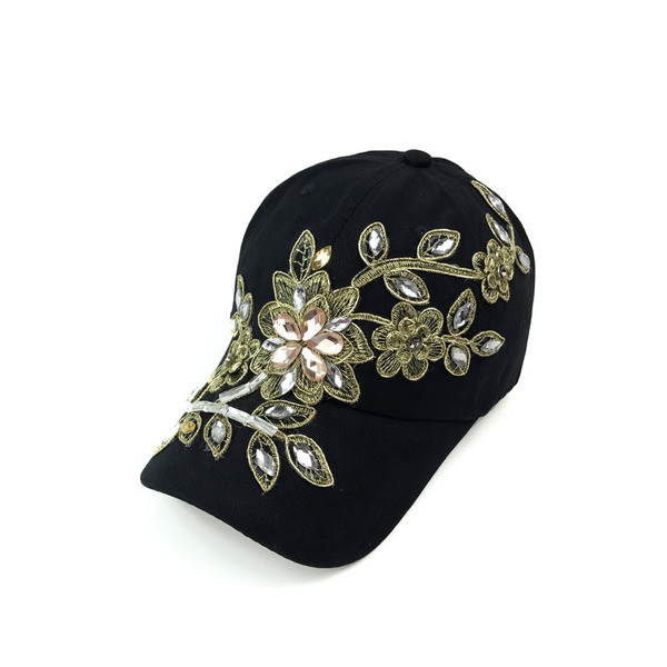 Palarie de dama moderna din denim cu pietre in mai multe culori