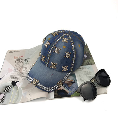 Γυναικείο καπέλο denim με πέτρες διάφορα μοντέλα