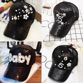 Palarie de dama moderna respirabila cu vizor cu paiete decorative, mai multe modele