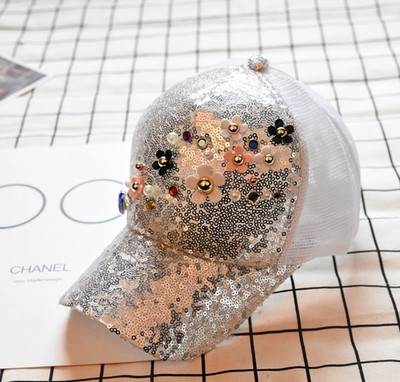 Palarie de dama moderna respirabila cu vizor cu paiete decorative, mai multe modele