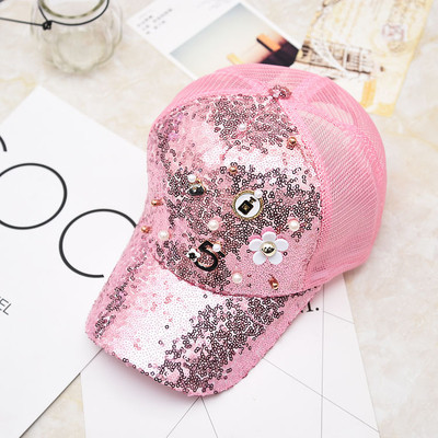 Palarie de dama moderna respirabila cu vizor cu paiete decorative, mai multe modele