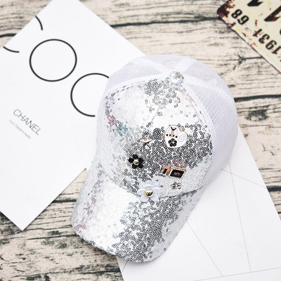 Palarie de dama moderna respirabila cu vizor cu paiete decorative, mai multe modele