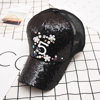 Palarie de dama moderna respirabila cu vizor cu paiete decorative, mai multe modele