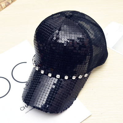 Palarie de dama moderna respirabila cu vizor cu paiete decorative, mai multe modele