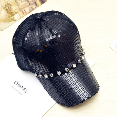 Palarie de dama moderna respirabila cu vizor cu paiete decorative, mai multe modele