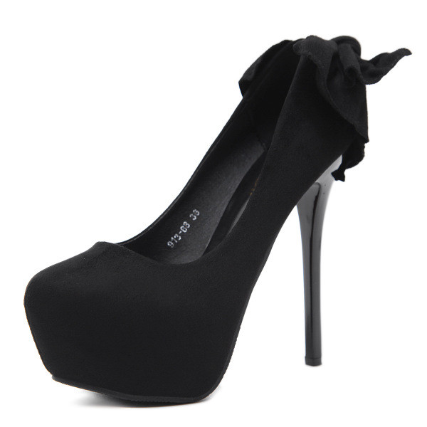 Pantofi de damă cu toc înalt cu element panglică în trei culori