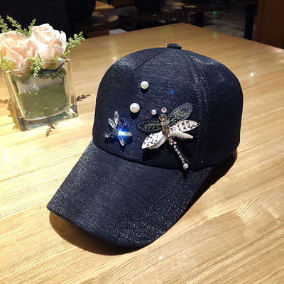 Șapcă de baseball de damă cu vizor și decorațiuni 3D în trei culori