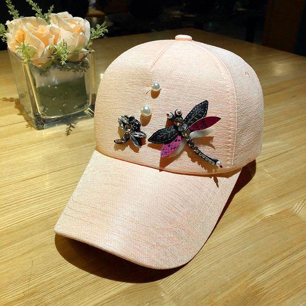 Șapcă de baseball de damă cu vizor și decorațiuni 3D în trei culori