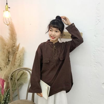 Casual  γυναικείο πουκάμισο με βαθιές τσέπες σε δύο χρώματα