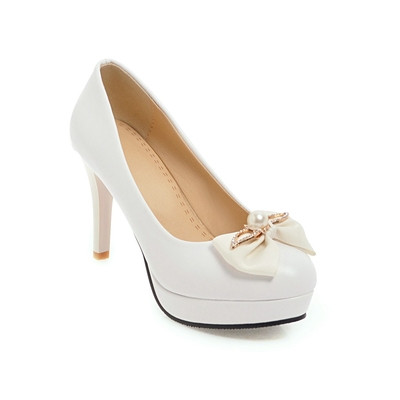 Pantofi de dama eleganti cu toc in mai multe culori cu decor panglica