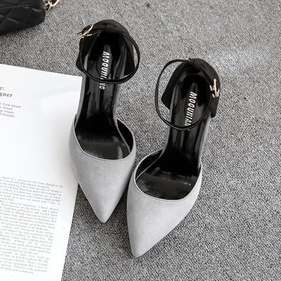 Γυναικεία κομψά παπούτσια με ψηλό τακούνι με ιμάντα και λουράκι στο αστραγάλο
