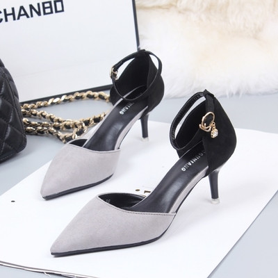 Γυναικεία κομψά παπούτσια με ψηλό τακούνι με ιμάντα και λουράκι στο αστραγάλο