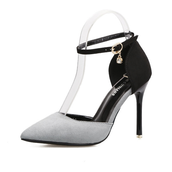 Γυναικεία κομψά παπούτσια με ψηλό τακούνι με ιμάντα και λουράκι στο αστραγάλο