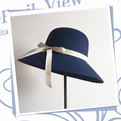 Modern női strandkalap színes szalaggal, különböző színekben