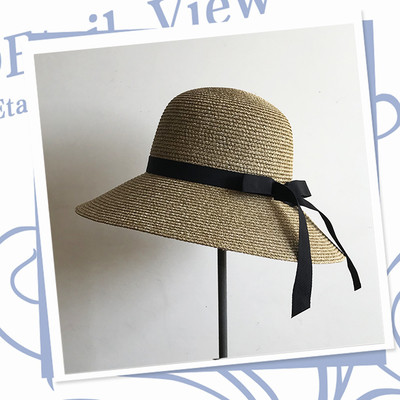 Modern női strandkalap színes szalaggal, különböző színekben