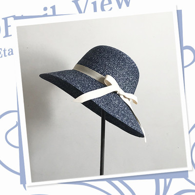 Modern női strandkalap színes szalaggal, különböző színekben