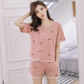 Rövid női pizsama szett hangulatjelekkel