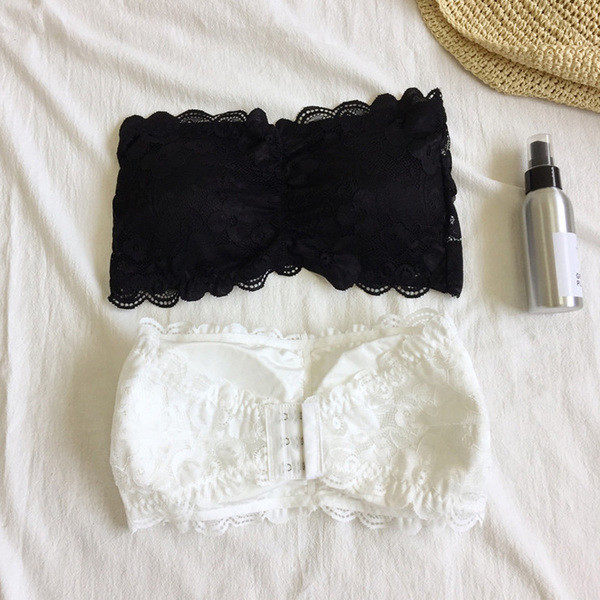 Sutien din dantela fara bretele in doua culori