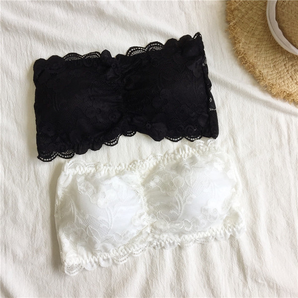 Sutien din dantela fara bretele in doua culori