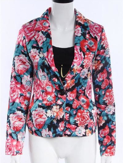 Geaca de vara dama cu motive florale