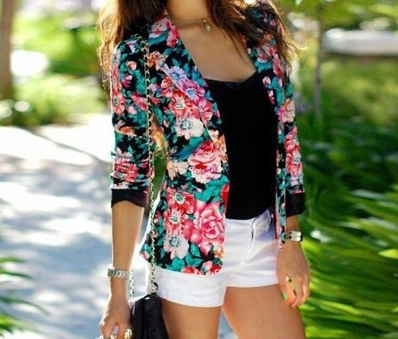 Geaca de vara dama cu motive florale
