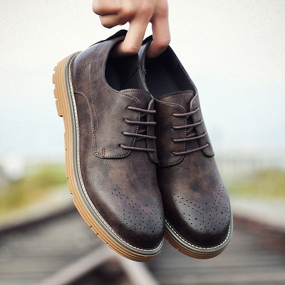 Επίσημα ανδρικά υποδήματα με κορδόνια - αδιάβροχα με παχιά σόλα