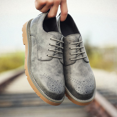 Επίσημα ανδρικά υποδήματα με κορδόνια - αδιάβροχα με παχιά σόλα
