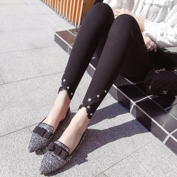 Leggings de dama de zi cu zi in negru in diferite modele